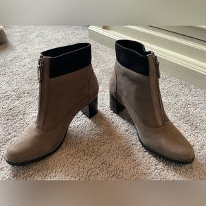 Brown heel booties